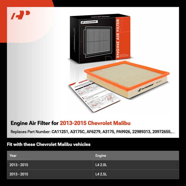 Engine Air Filter for 2013-2015 Chevrolet Malibu