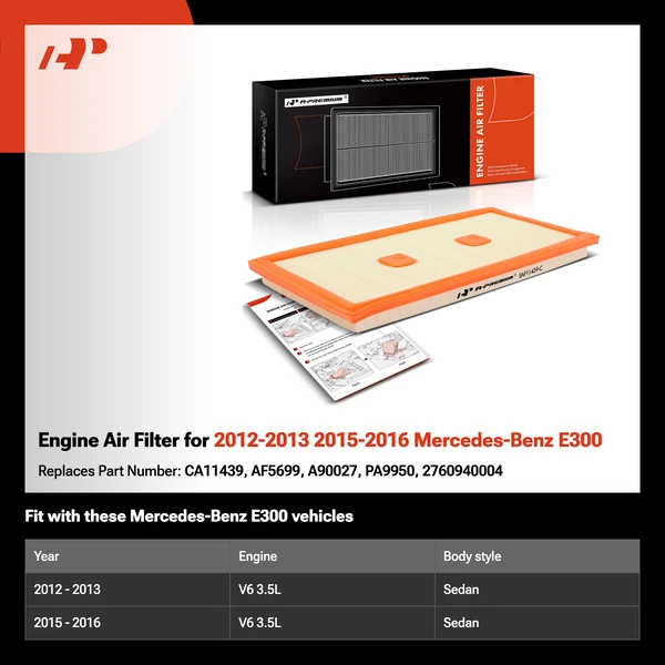 Engine Air Filter for 2012-2013 2015-2016 Mercedes-Benz E300