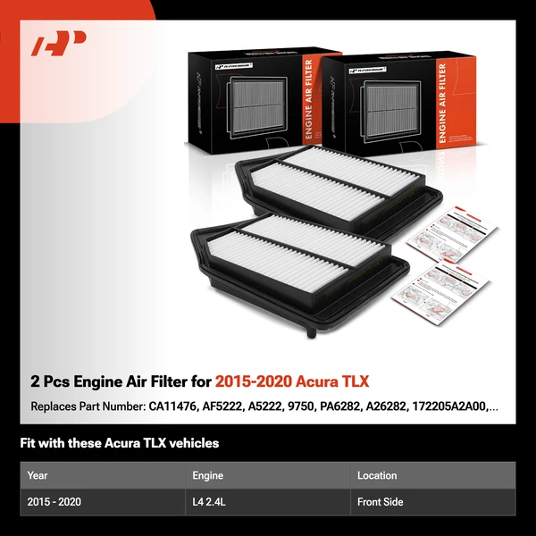 2 Pcs Engine Air Filter for 2015-2020 Acura TLX
