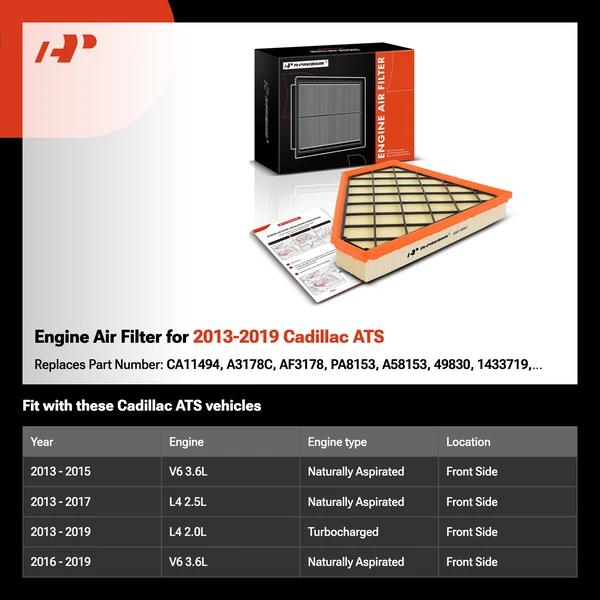 Engine Air Filter for 2013-2019 Cadillac ATS