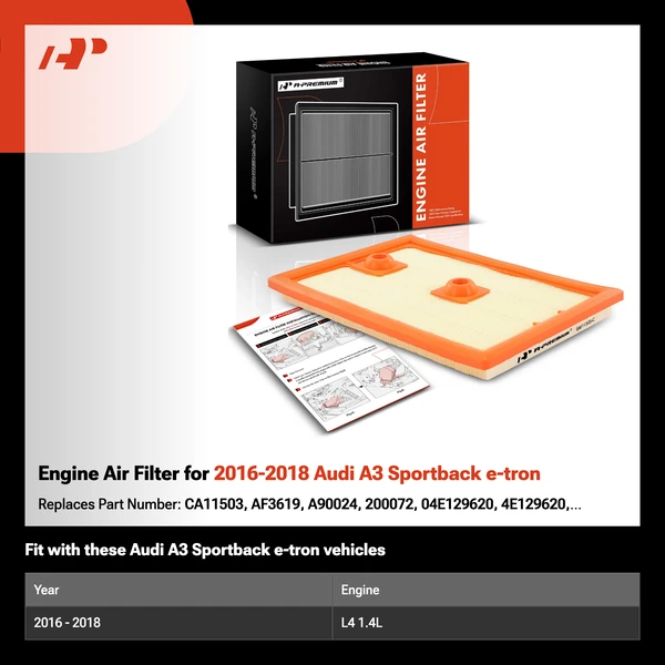 Engine Air Filter for 2016-2018 Audi A3 Sportback e-tron