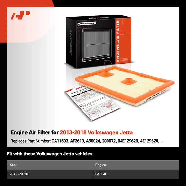 Engine Air Filter for 2013-2018 Volkswagen Jetta