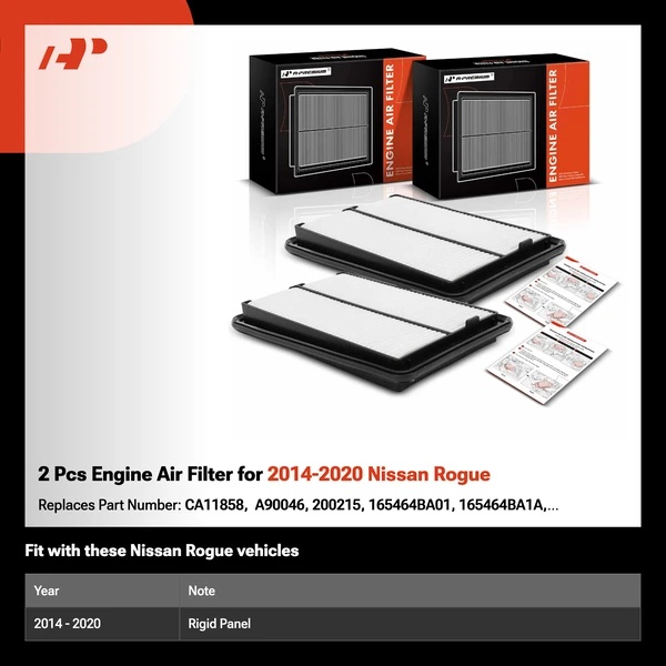 2 Pcs Engine Air Filter for 2014-2020 Nissan Rogue