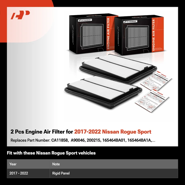 2 Pcs Engine Air Filter for 2017-2022 Nissan Rogue Sport