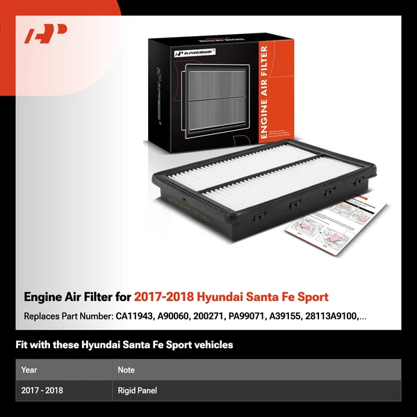 Engine Air Filter for 2017-2018 Hyundai Santa Fe Sport