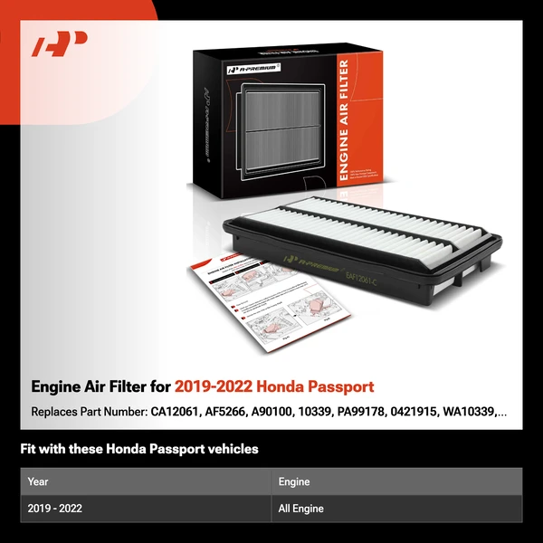 Engine Air Filter for 2019-2022 Honda Passport