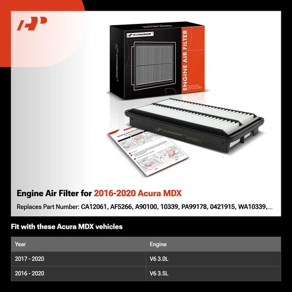 Engine Air Filter for 2016-2020 Acura MDX