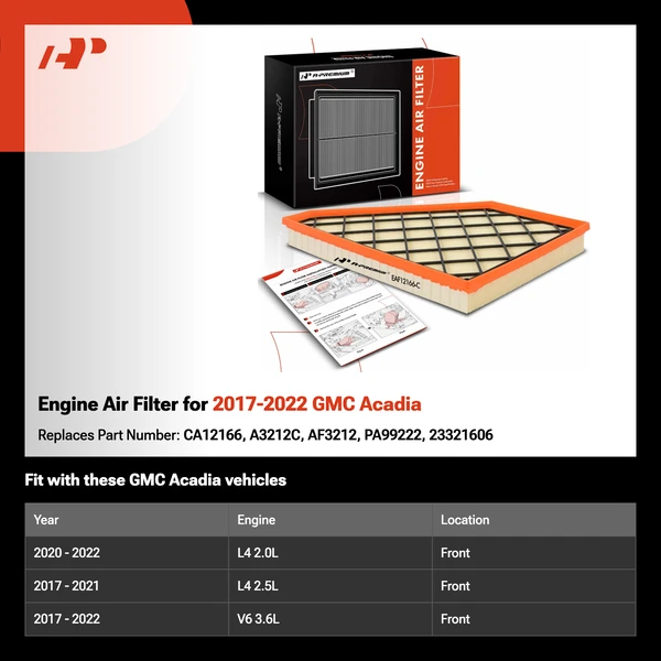 Engine Air Filter for 2017-2022 GMC Acadia