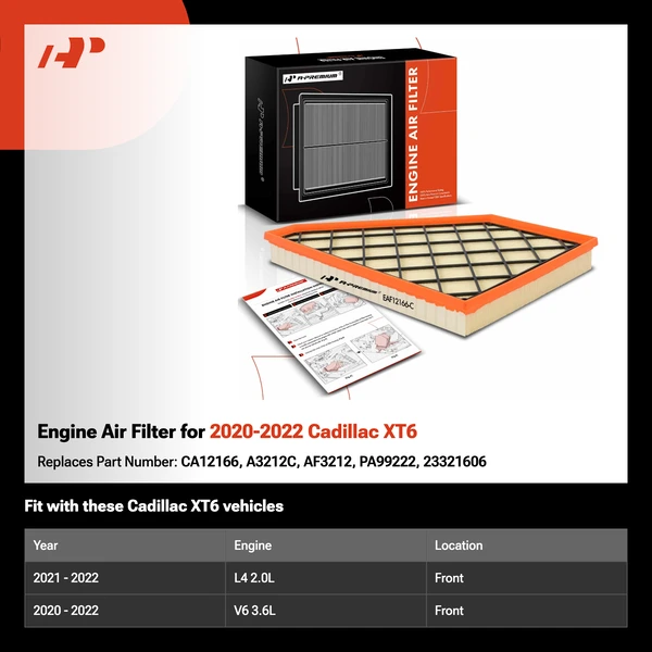 Engine Air Filter for 2020-2022 Cadillac XT6