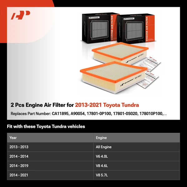 2 Pcs Engine Air Filter for 2013-2021 Toyota Tundra