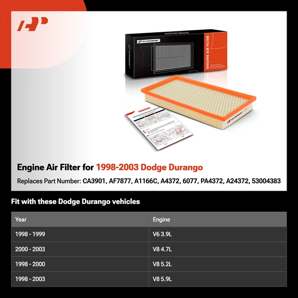 Engine Air Filter for 1998-2003 Dodge Durango