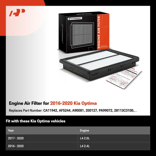 Engine Air Filter for 2016-2020 Kia Optima