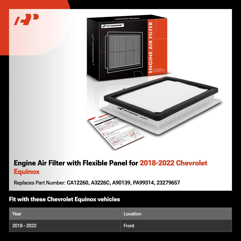 Engine Air Filter with Flexible Panel for 2018-2022 Chevrolet Equinox