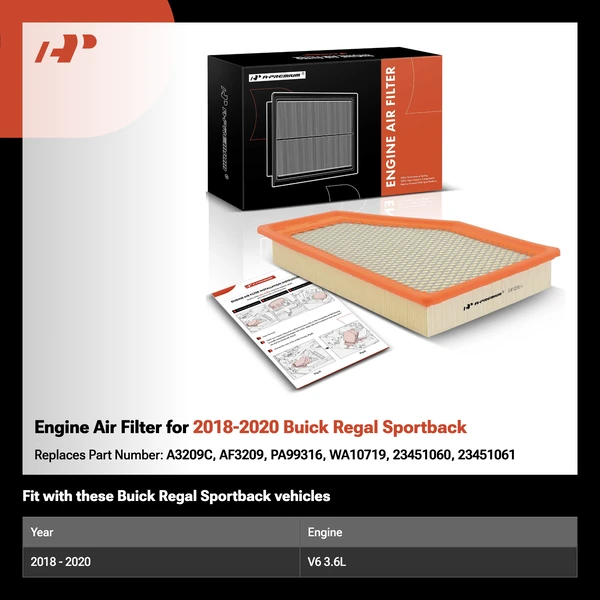 Engine Air Filter for 2018-2020 Buick Regal Sportback