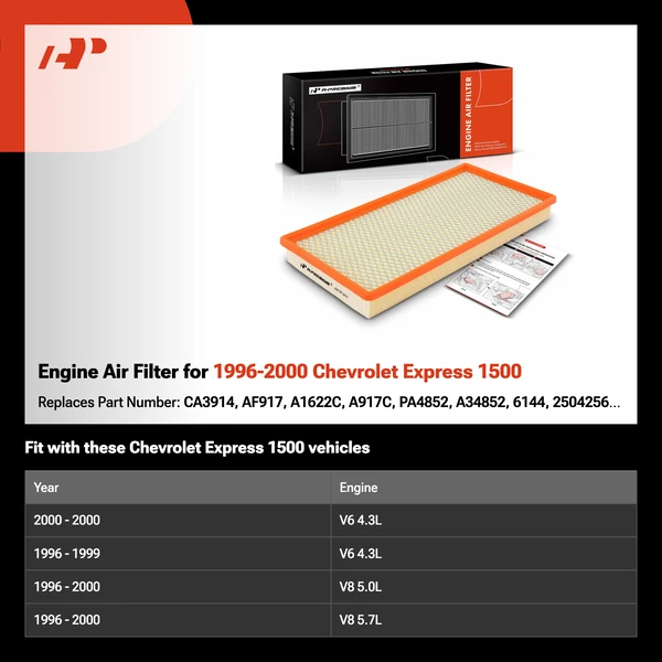 Engine Air Filter for 1996-2000 Chevrolet Express 1500