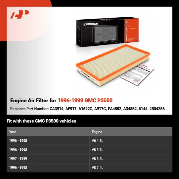 Engine Air Filter for 1996-1999 GMC P3500