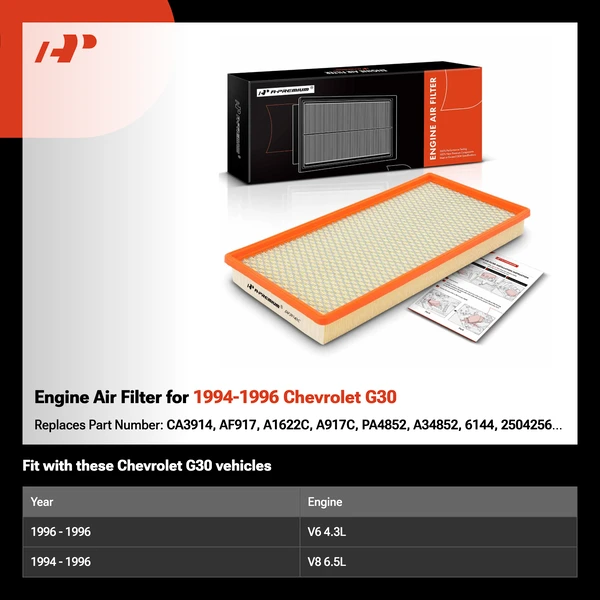 Engine Air Filter for 1994-1996 Chevrolet G30