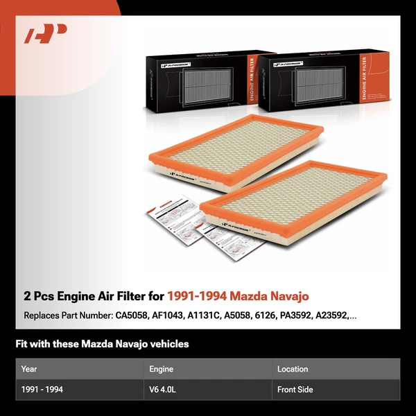 2 Pcs Engine Air Filter for 1991-1994 Mazda Navajo