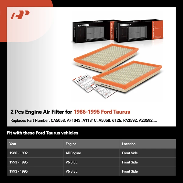2 Pcs Engine Air Filter for 1986-1995 Ford Taurus