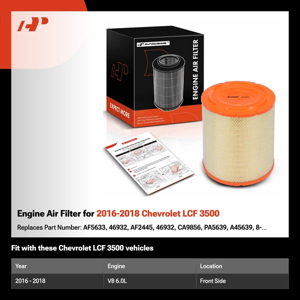 Engine Air Filter for 2016-2018 Chevrolet LCF 3500