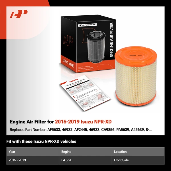 Engine Air Filter for 2015-2019 Isuzu NPR-XD