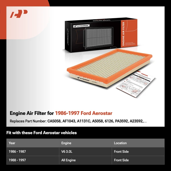 Engine Air Filter for 1986-1997 Ford Aerostar