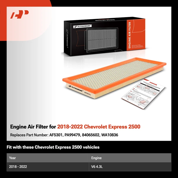 Engine Air Filter for 2018-2022 Chevrolet Express 2500