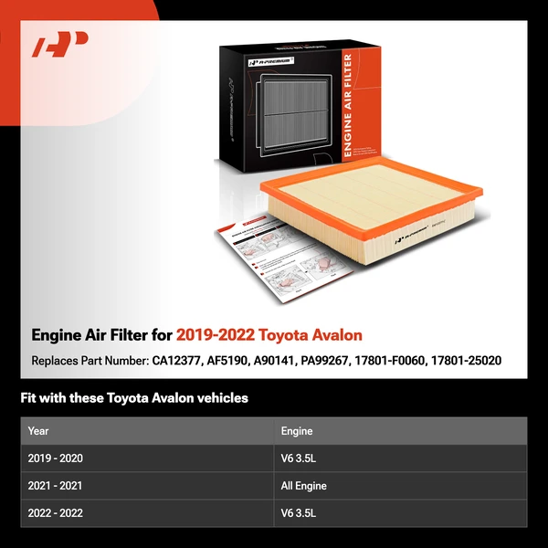 Engine Air Filter for 2019-2022 Toyota Avalon