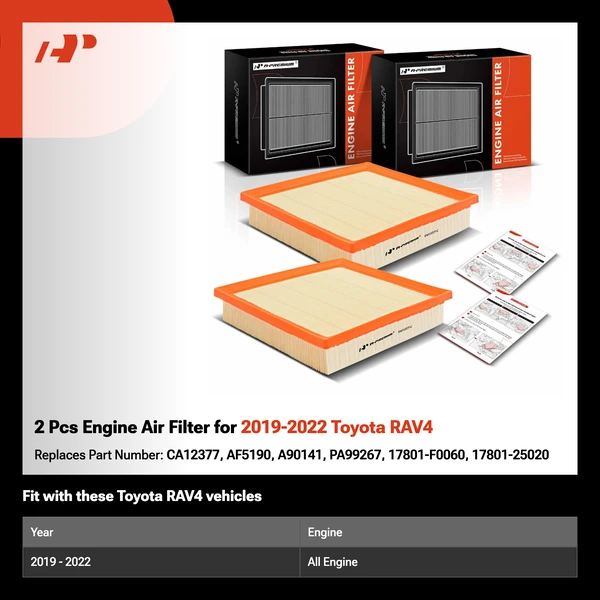 2 Pcs Engine Air Filter for 2019-2022 Toyota RAV4