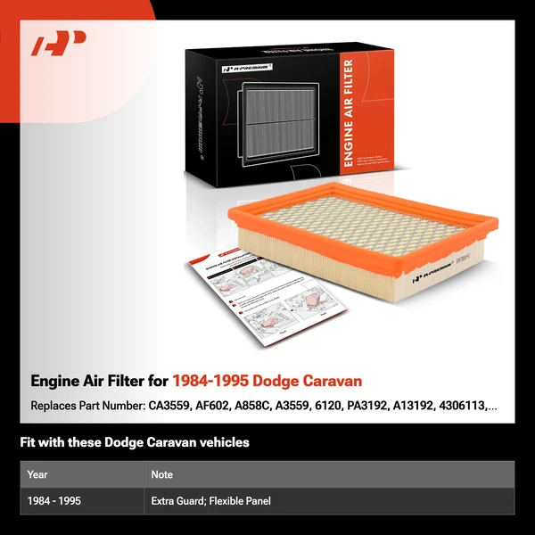 Engine Air Filter for 1984-1995 Dodge Caravan