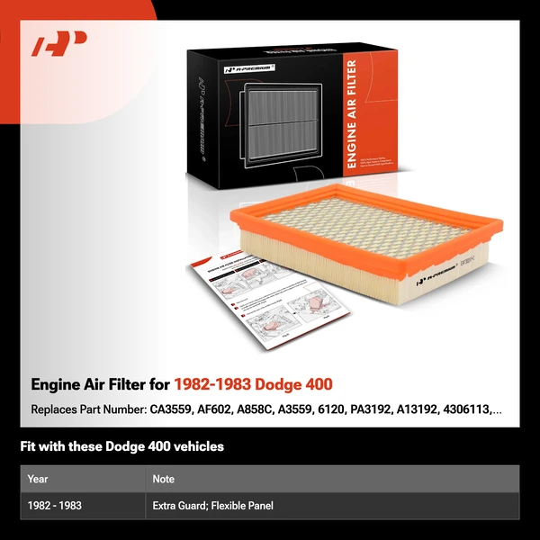 Engine Air Filter for 1982-1983 Dodge 400