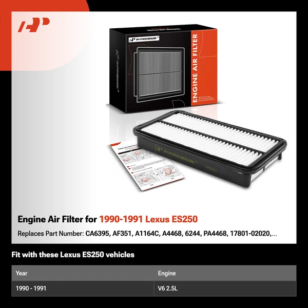 Engine Air Filter for 1990-1991 Lexus ES250