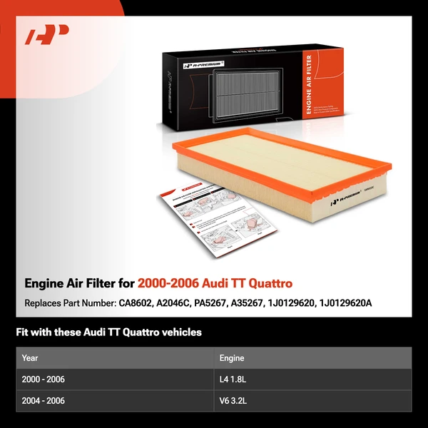 Engine Air Filter for 2000-2006 Audi TT Quattro