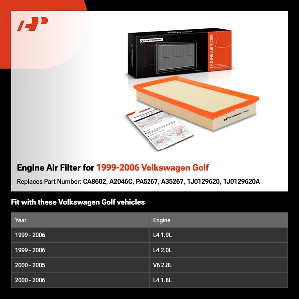 Engine Air Filter for 1999-2006 Volkswagen Golf