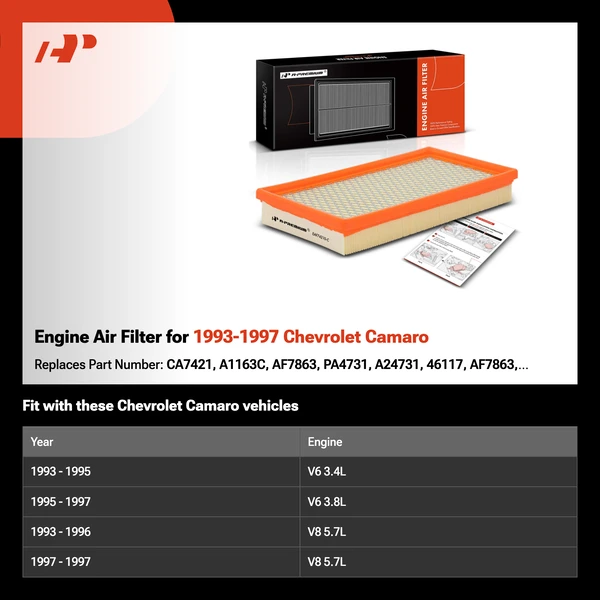 Engine Air Filter for 1993-1997 Chevrolet Camaro