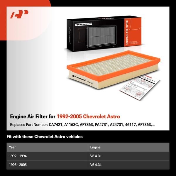 Engine Air Filter for 1992-2005 Chevrolet Astro