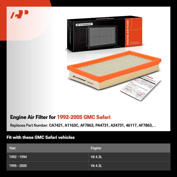 Engine Air Filter for 1992-2005 GMC Safari