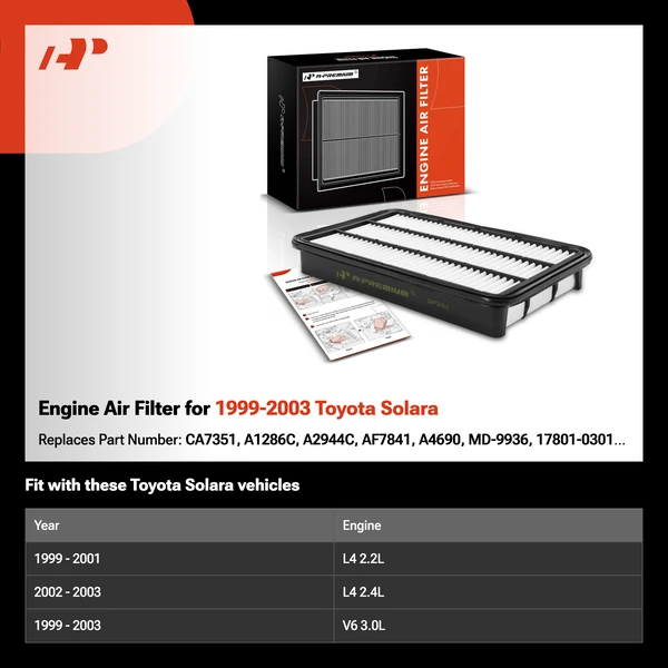 Engine Air Filter for 1999-2003 Toyota Solara