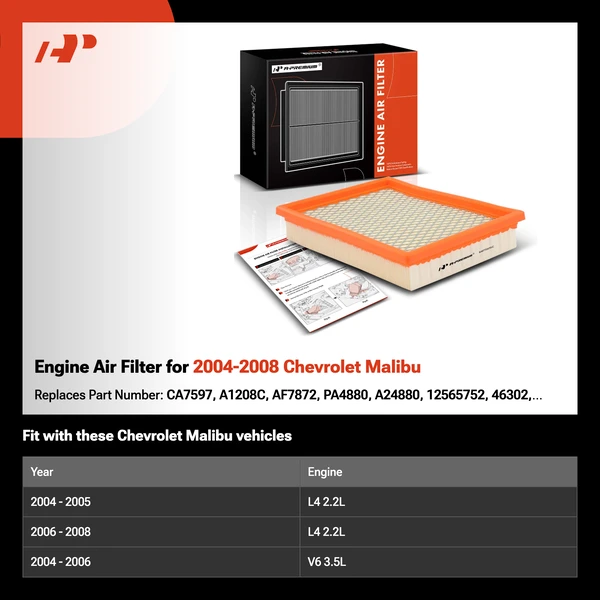 Engine Air Filter for 2004-2008 Chevrolet Malibu