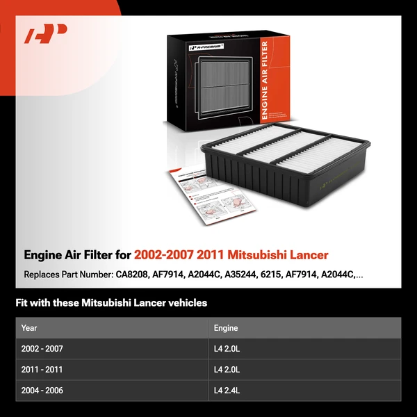 Engine Air Filter for 2002-2007 2011 Mitsubishi Lancer