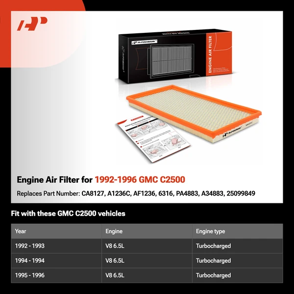 Engine Air Filter for 1992-1996 GMC C2500