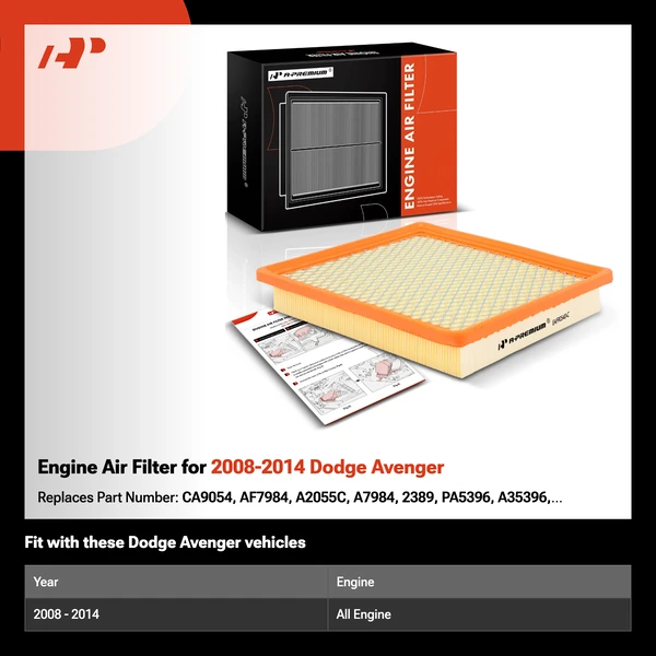 Engine Air Filter for 2008-2014 Dodge Avenger