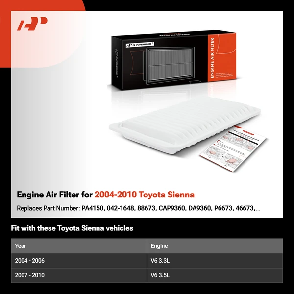 Engine Air Filter for 2004-2010 Toyota Sienna