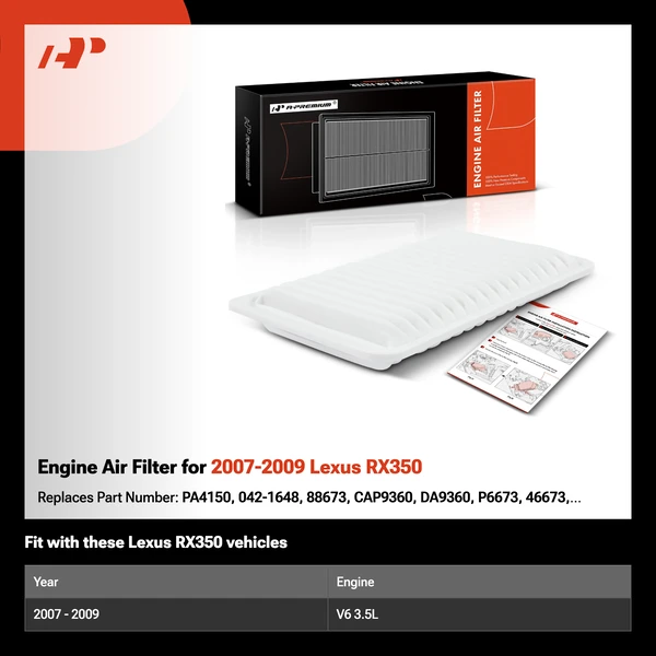 Engine Air Filter for 2007-2009 Lexus RX350