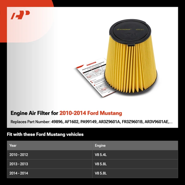 Engine Air Filter for 2010-2014 Ford Mustang