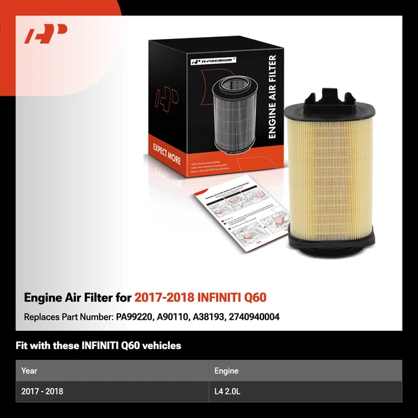 Engine Air Filter for 2017-2018 INFINITI Q60