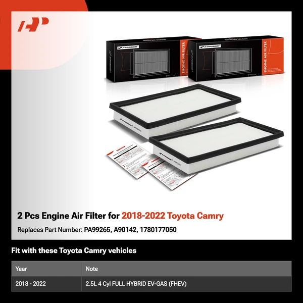 2 Pcs Engine Air Filter for 2018-2022 Toyota Camry