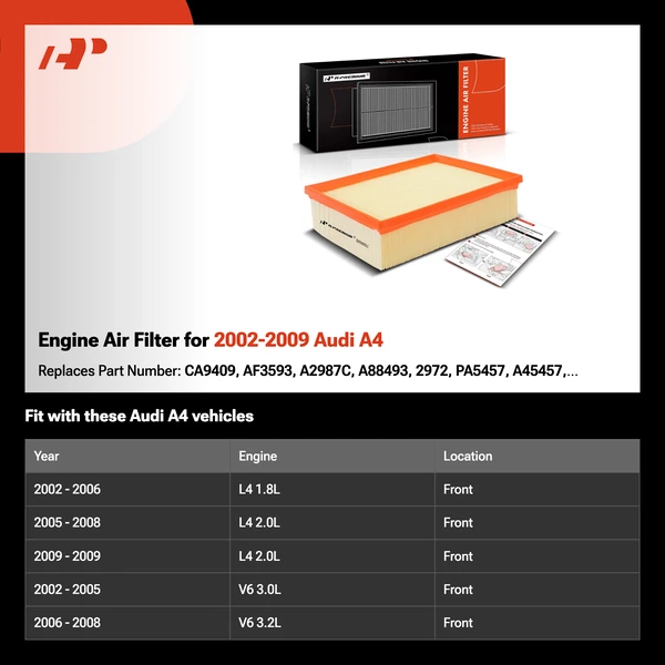 Engine Air Filter for 2002-2009 Audi A4