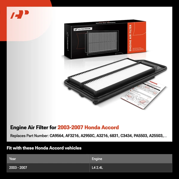 Engine Air Filter for 2003-2007 Honda Accord