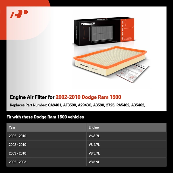 Engine Air Filter for 2002-2010 Dodge Ram 1500